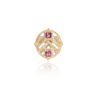 Surya Pink Tourmaline Chevron Medallion Ring