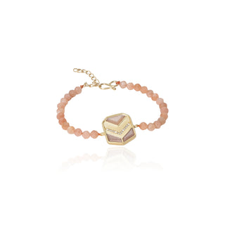 Vesta Peach Moonstone Beaded Bracelet
