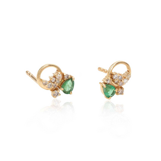 Gaia Emerald Studs
