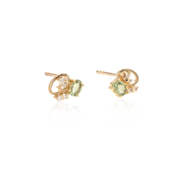 Kybele Studs Green Sapphire