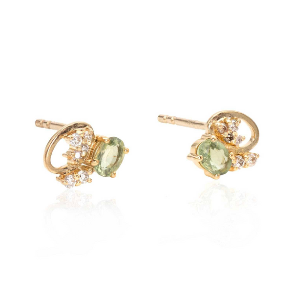 Kybele Studs Green Sapphire